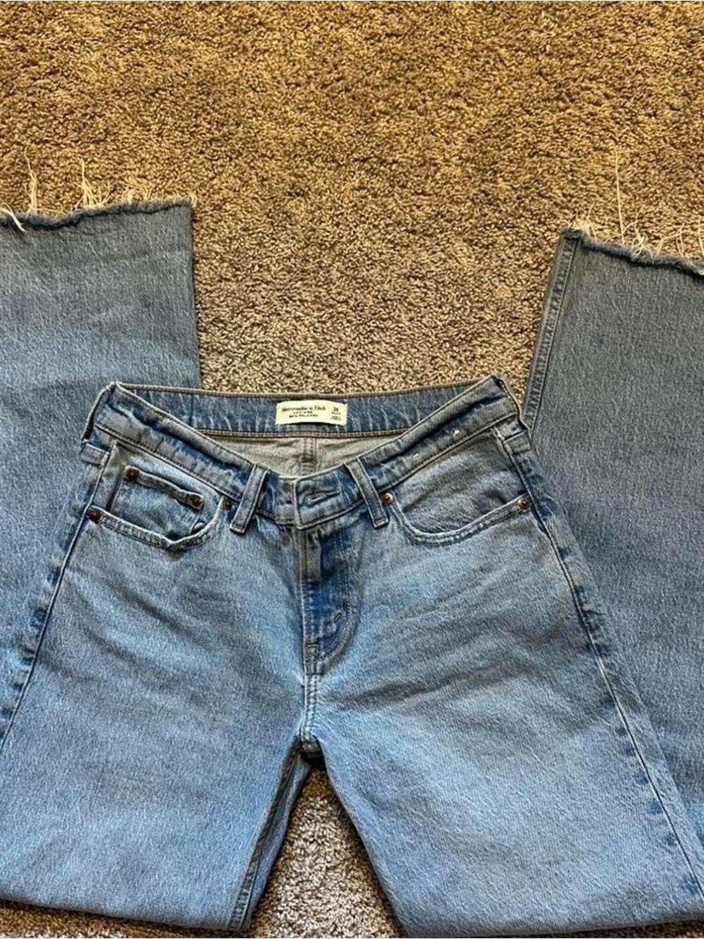 Abercrombie & Fitch Light Blue Women's Straight-Leg Jeans
